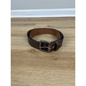 Hooey Mens Classic Bomber Western Leather Belt Brown Silver Hardware Country